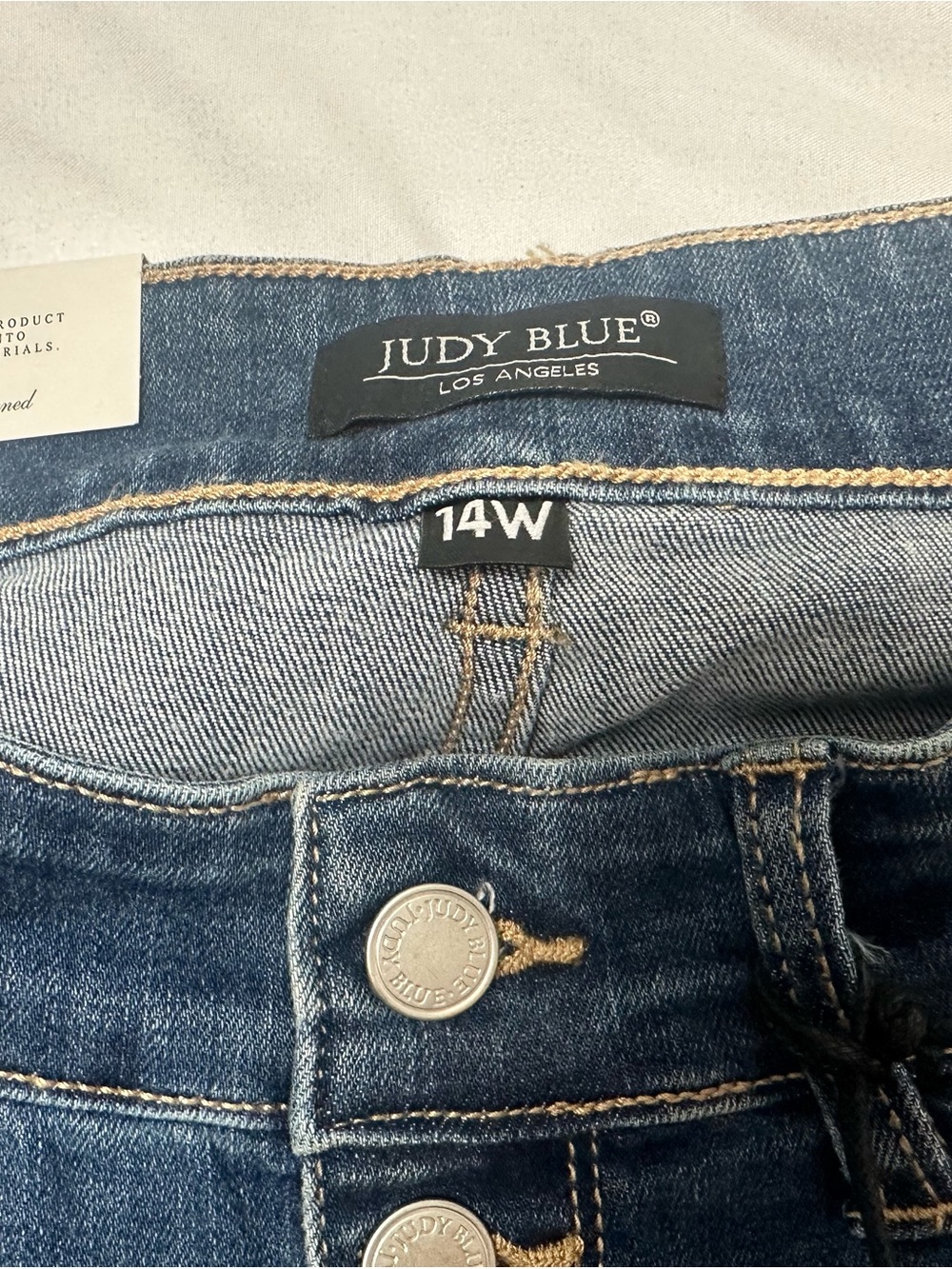 Judy Blue Women’s 14W High Waist Skinny Jeans Button Fly Distressed NWT - Picture 6 of 7
